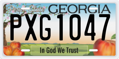 GA license plate PXG1047