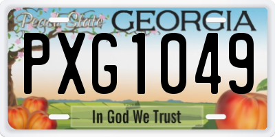 GA license plate PXG1049