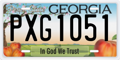 GA license plate PXG1051