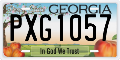 GA license plate PXG1057
