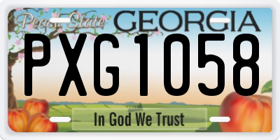 GA license plate PXG1058