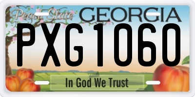 GA license plate PXG1060