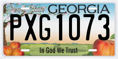 GA license plate PXG1073