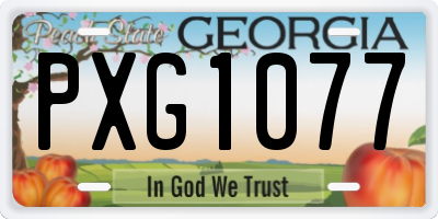 GA license plate PXG1077