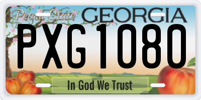 GA license plate PXG1080