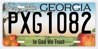 GA license plate PXG1082