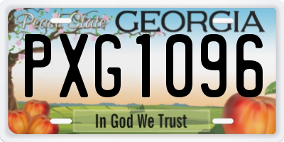 GA license plate PXG1096