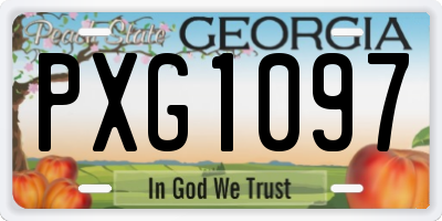 GA license plate PXG1097