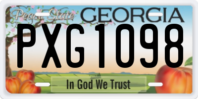 GA license plate PXG1098