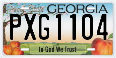 GA license plate PXG1104