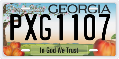 GA license plate PXG1107