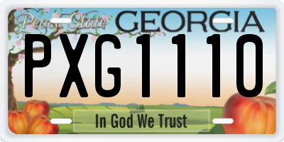 GA license plate PXG1110