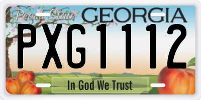 GA license plate PXG1112