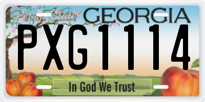 GA license plate PXG1114
