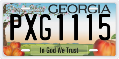 GA license plate PXG1115
