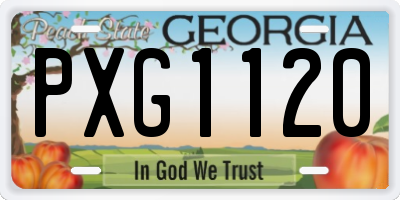 GA license plate PXG1120
