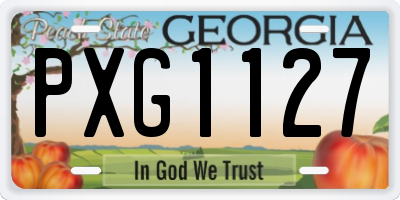 GA license plate PXG1127