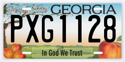 GA license plate PXG1128