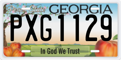 GA license plate PXG1129