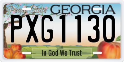 GA license plate PXG1130