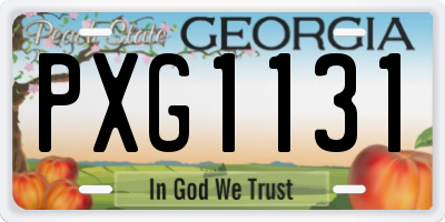 GA license plate PXG1131