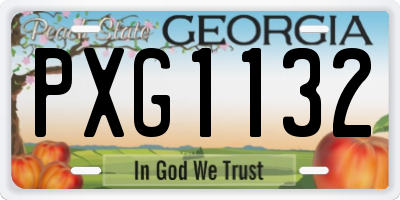 GA license plate PXG1132
