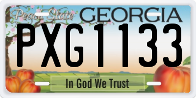GA license plate PXG1133