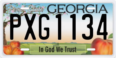 GA license plate PXG1134