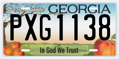 GA license plate PXG1138