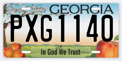 GA license plate PXG1140