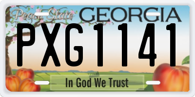 GA license plate PXG1141