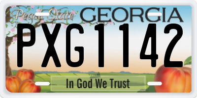 GA license plate PXG1142