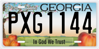 GA license plate PXG1144