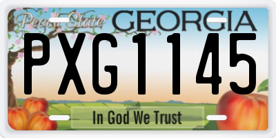 GA license plate PXG1145