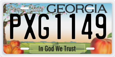 GA license plate PXG1149