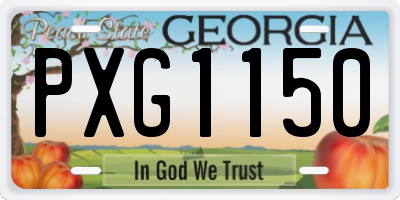 GA license plate PXG1150