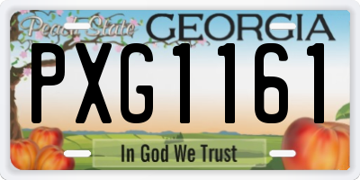 GA license plate PXG1161