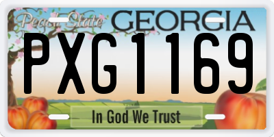 GA license plate PXG1169