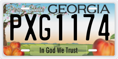 GA license plate PXG1174