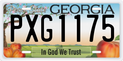 GA license plate PXG1175