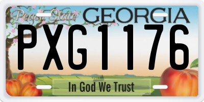 GA license plate PXG1176
