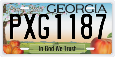 GA license plate PXG1187