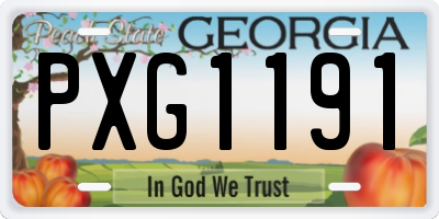 GA license plate PXG1191