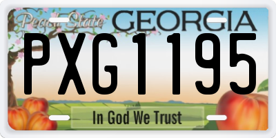 GA license plate PXG1195