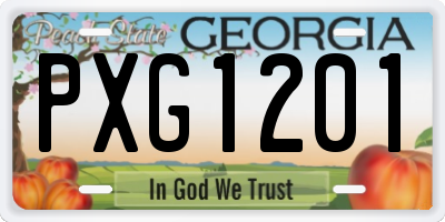 GA license plate PXG1201