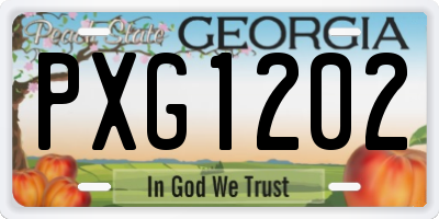 GA license plate PXG1202