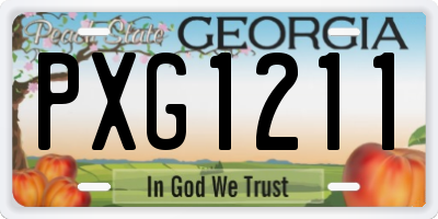 GA license plate PXG1211
