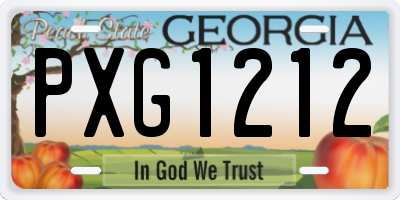 GA license plate PXG1212
