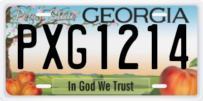 GA license plate PXG1214