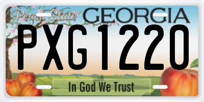 GA license plate PXG1220
